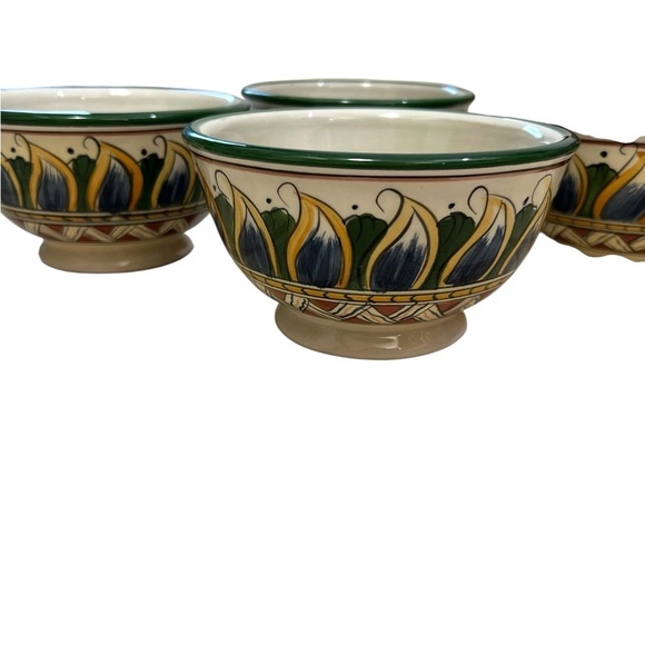 Tabletops Unlimited Hand Painted Deruta Soup Cereal Bowl Set of 4 NWOT - Picture 6 of 8